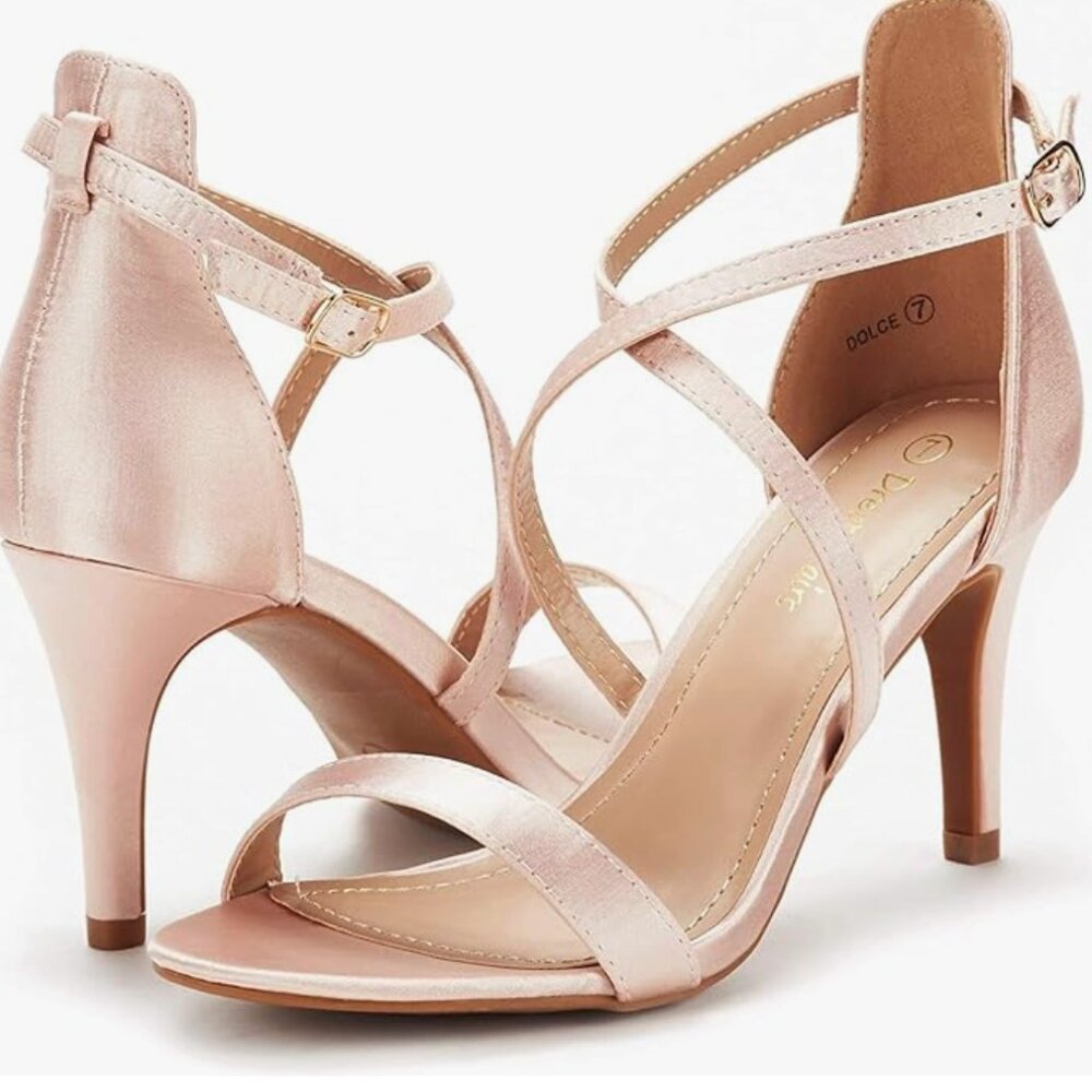 Dream Pairs Size 9.5 Women's Open Toe Pump Stylish Heel Sandals